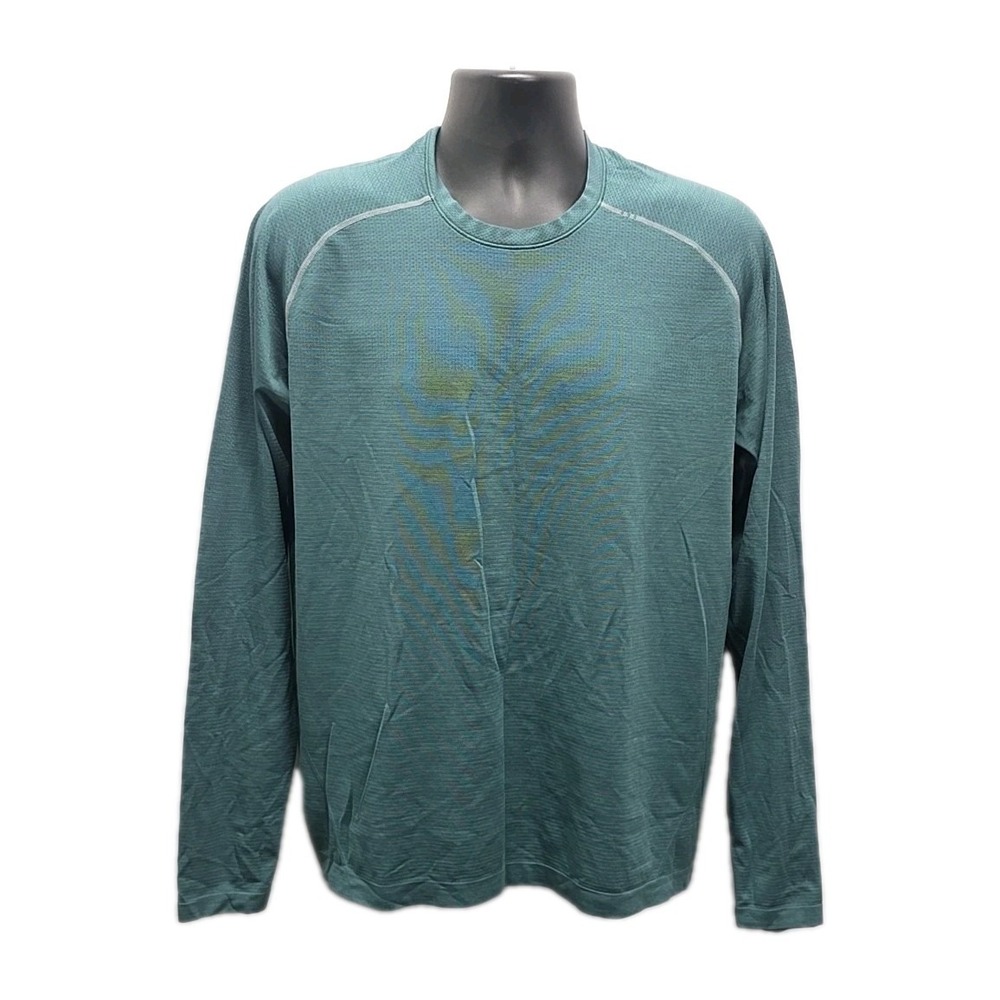 Lululemon Metal Vent Tech Shirt Women L Green Long Sleeve Seamless Activewear